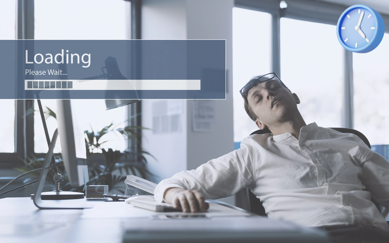 Website performance audit showing slow load time and improvement tips